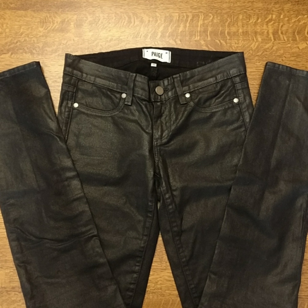 Paige Peg Skinny Faux Leather Jeans